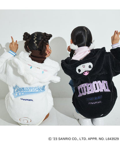 ANAPGiRL × シナモロール 耳付き ボア ジップパーカー【KIDSお揃い】 914-7323