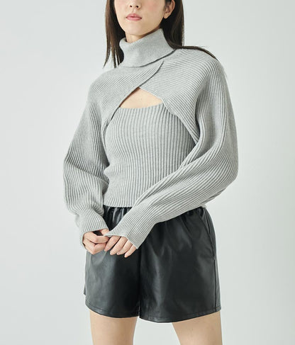 タートルネッククロップドニットアンサンブル セット 158-5515