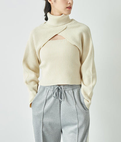 タートルネッククロップドニットアンサンブル セット 158-5515