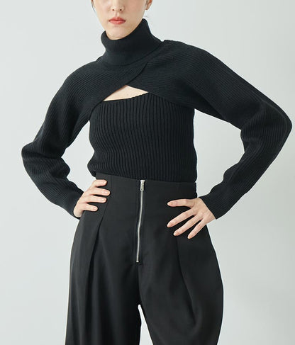 タートルネッククロップドニットアンサンブル セット 158-5515