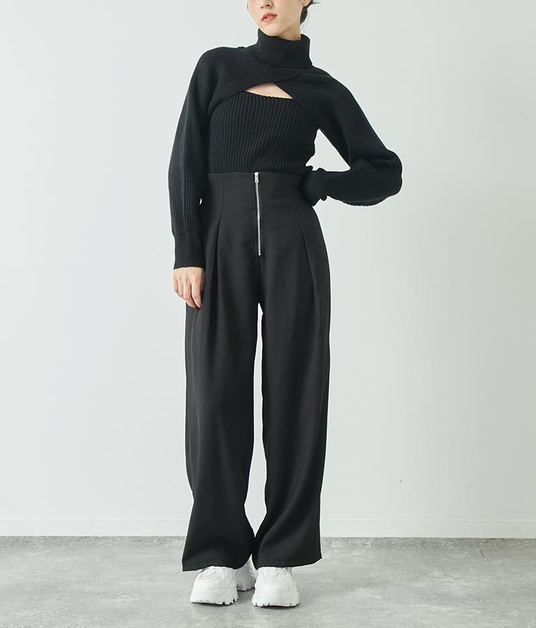 タートルネッククロップドニットアンサンブル セット 158-5515