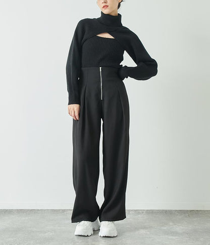 タートルネッククロップドニットアンサンブル セット 158-5515