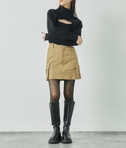 タートルネッククロップドニットアンサンブル セット 158-5515