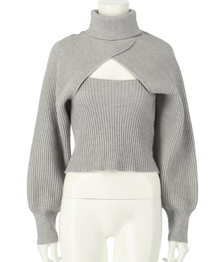 タートルネッククロップドニットアンサンブル セット 158-5515