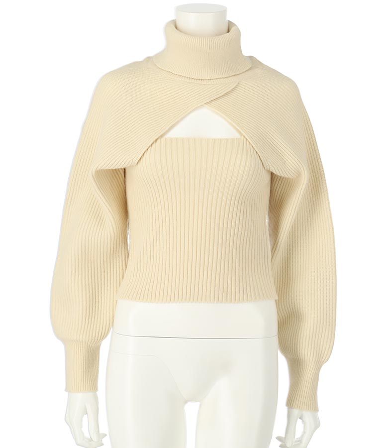 タートルネッククロップドニットアンサンブル セット 158-5515