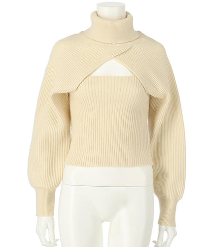 タートルネッククロップドニットアンサンブル セット 158-5515