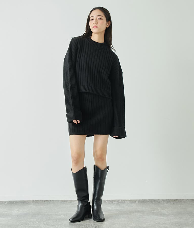 プチハイネックニットセットアップ【親子お揃い】 798-8949