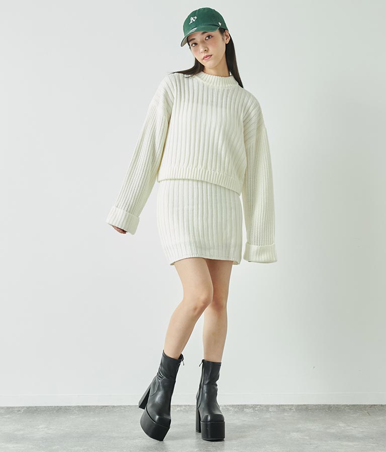 プチハイネックニットセットアップ【親子お揃い】 798-8949