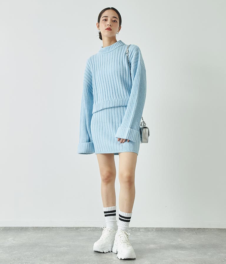 プチハイネックニットセットアップ【親子お揃い】 798-8949