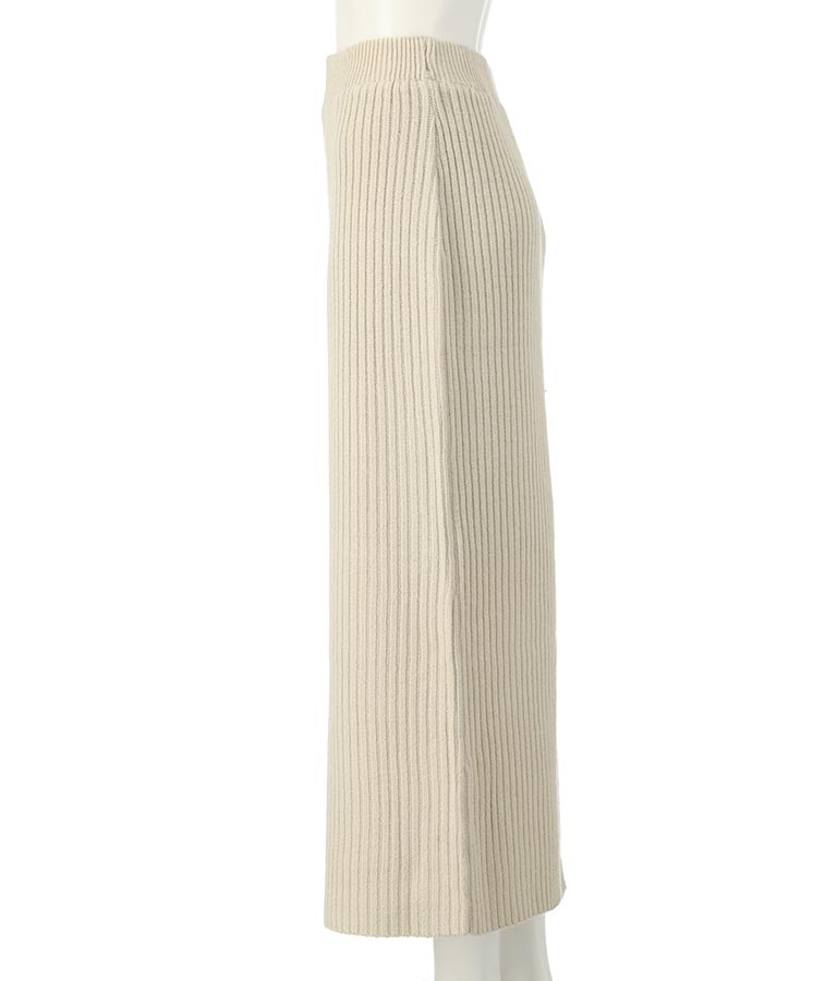 バックスリット リブ ニット ロング タイト スカート 491-2601