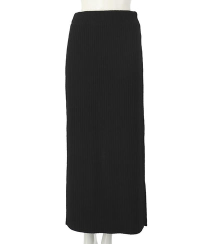 バックスリット リブ ニット ロング タイト スカート 491-2601