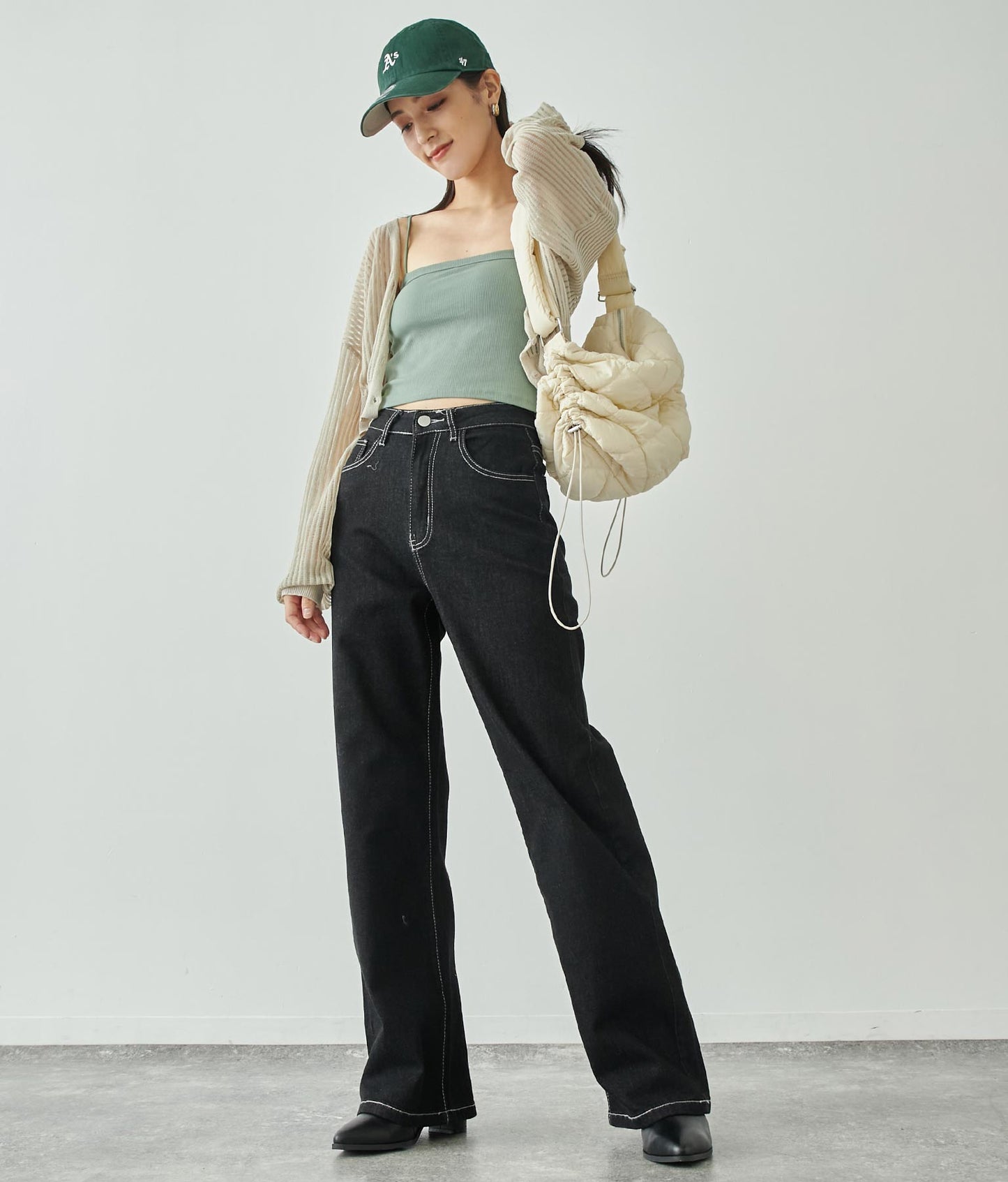 ストレッチ デニム ロング パンツ 152-5447