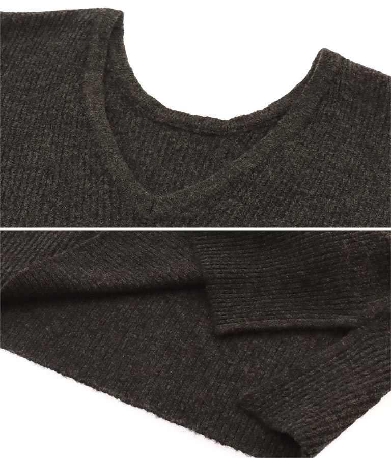 ビッグシルエット ルーズ ニット セーター 2WAYネック 長袖