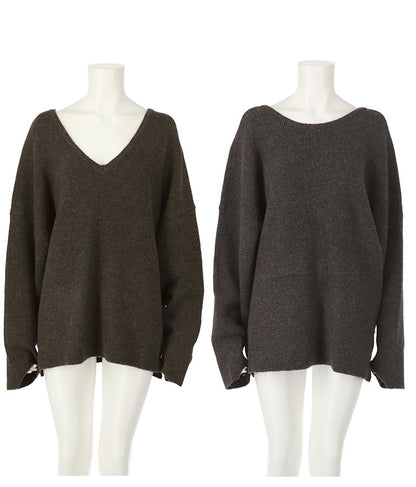 ビッグシルエット ルーズ ニット セーター 2WAYネック 長袖 493-2608