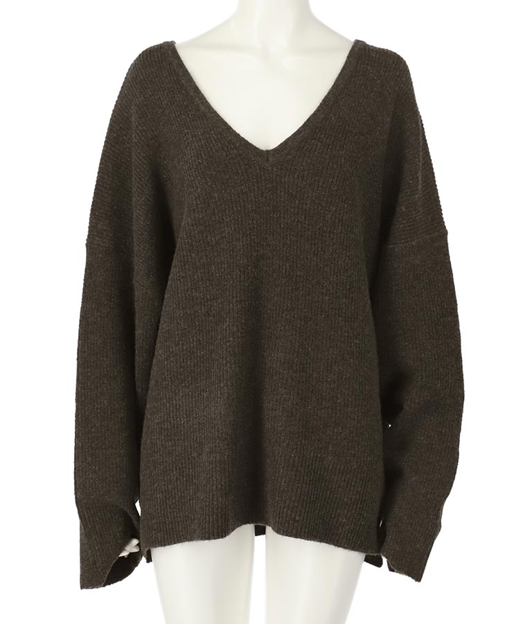 ビッグシルエット ルーズ ニット セーター 2WAYネック 長袖 493-2608