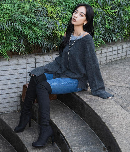 ビッグシルエット ルーズ ニット セーター 2WAYネック 長袖 493-2608