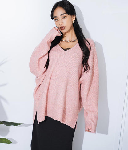 ビッグシルエット ルーズ ニット セーター 2WAYネック 長袖 493-2608