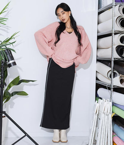 ビッグシルエット ルーズ ニット セーター 2WAYネック 長袖 493-2608