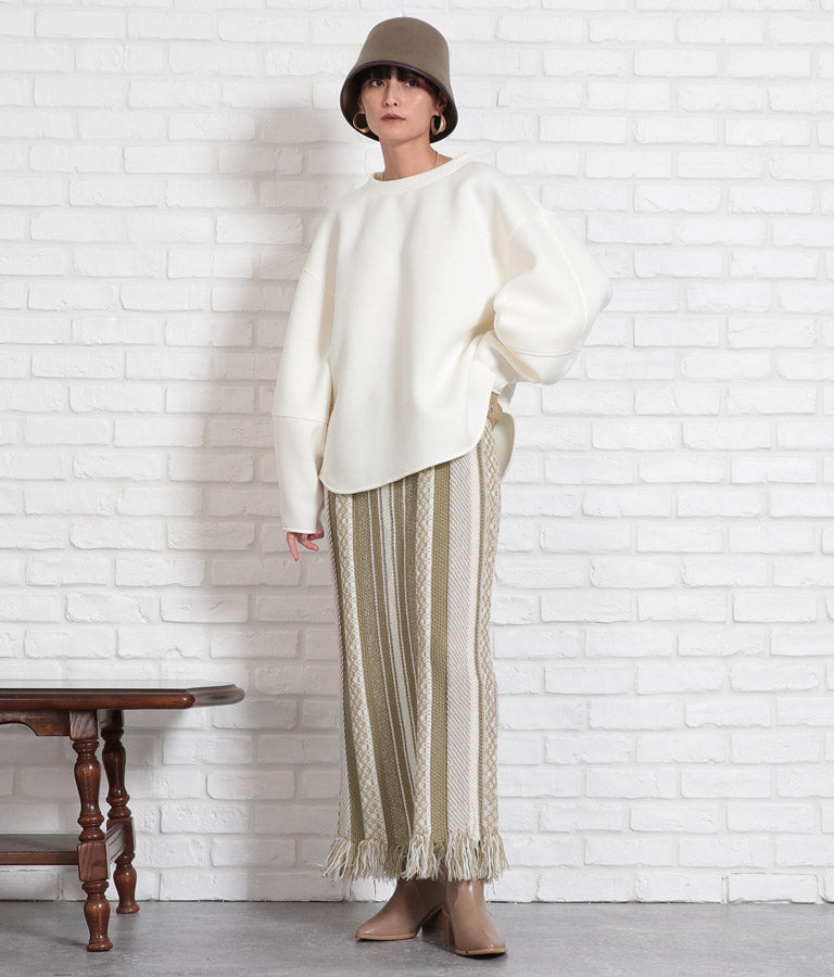 ジャガードフリンジヘムニットスカート 361-9231