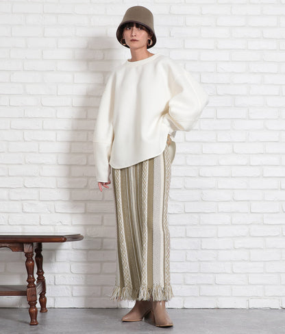ジャガードフリンジヘムニットスカート 361-9231