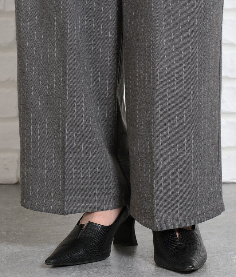 ピンストライプウエストタックワイドパンツ 362-9236