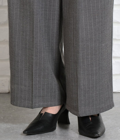 ピンストライプウエストタックワイドパンツ 362-9236