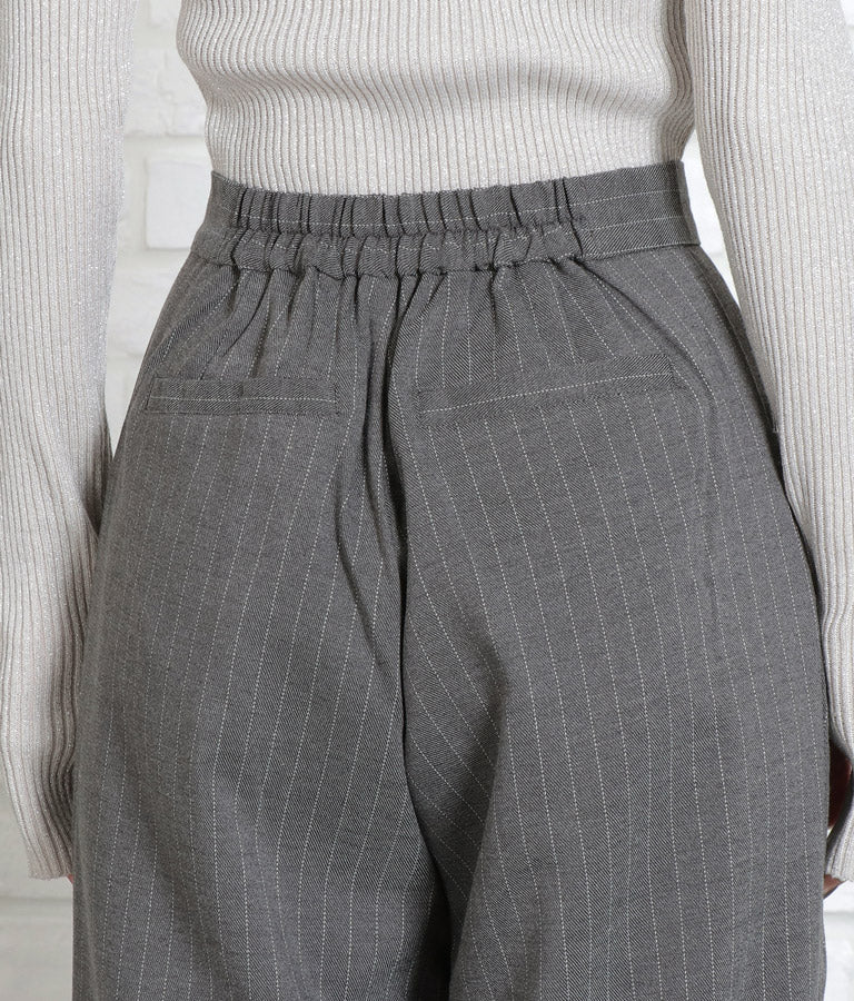 ピンストライプウエストタックワイドパンツ 362-9236