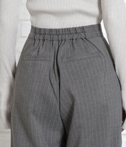 ピンストライプウエストタックワイドパンツ 362-9236