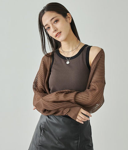 パッド付きリブタンクトップ 153-5443