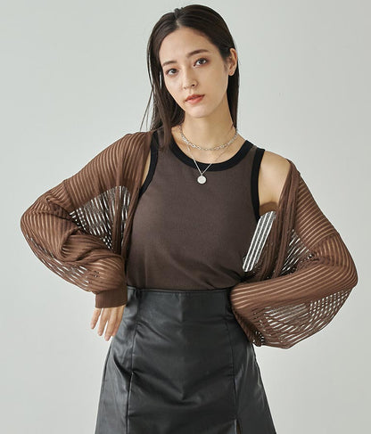 パッド付きリブタンクトップ 153-5443