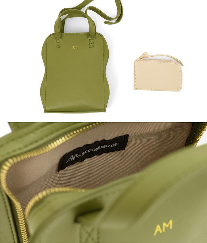 ACCOMMODE 配色 ポーチ付き ウェーブ ミニ ショルダーバッグ 529-6729
