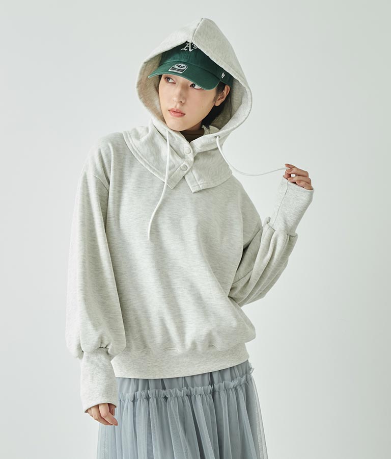 バラクラバ付き 裏起毛 スウェット トレーナー トップス 793-9053