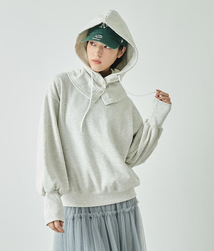 バラクラバ付き 裏起毛 スウェット トレーナー トップス 793-9053