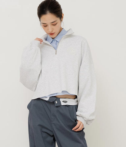 袖ギャザーデザインクロップドシャツ 154-5510