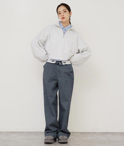 袖ギャザーデザインクロップドシャツ 154-5510