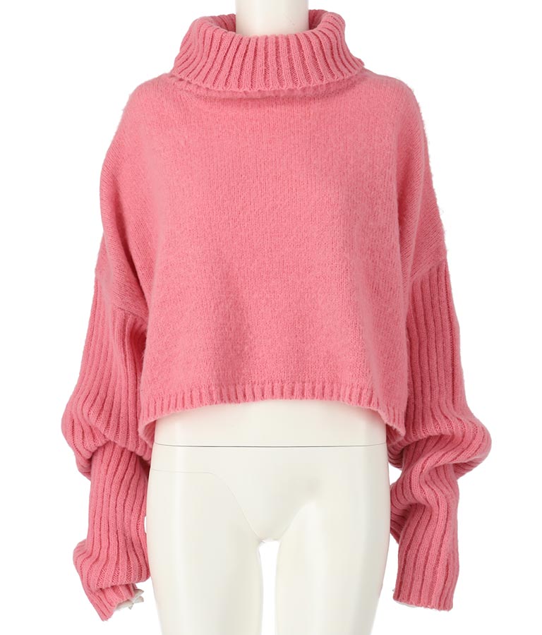 オフタートル クロップド 起毛 ニット トップス 853-5711