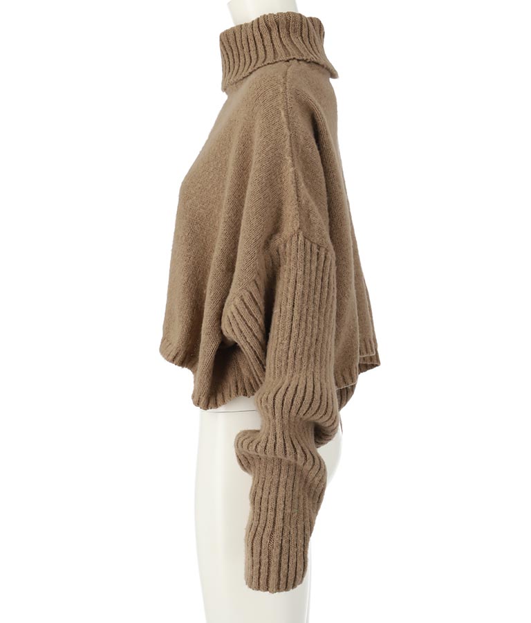 オフタートル クロップド 起毛 ニット トップス 853-5711