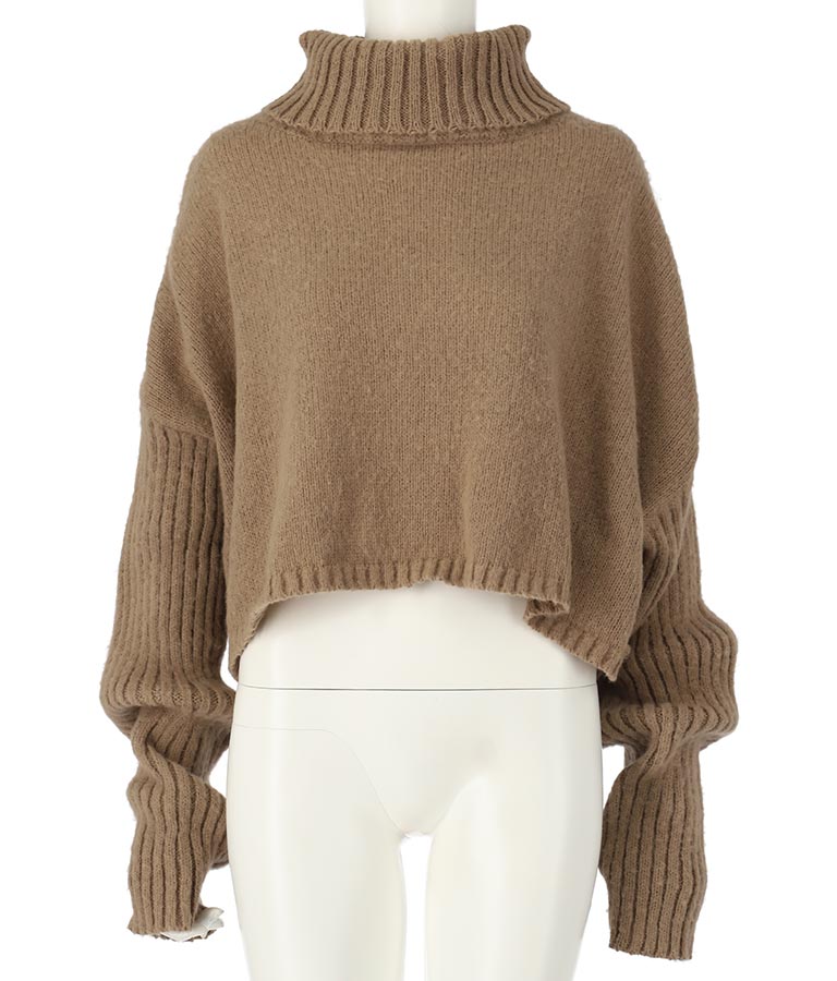 オフタートル クロップド 起毛 ニット トップス 853-5711