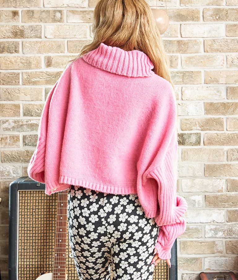 オフタートル クロップド 起毛 ニット トップス 853-5711