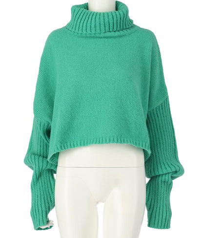 オフタートル クロップド 起毛 ニット トップス 853-5711