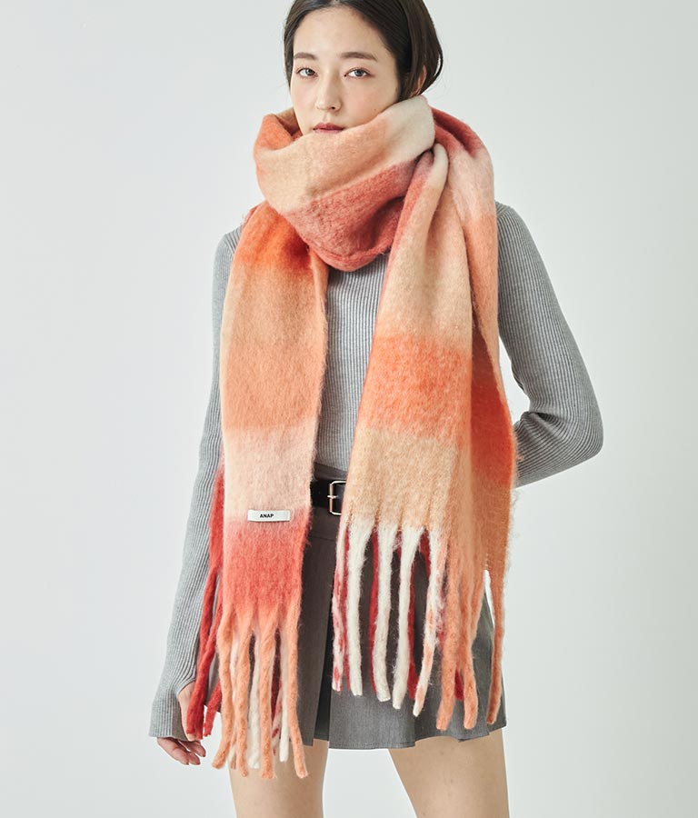 フリンジ大判ストール 159-5517