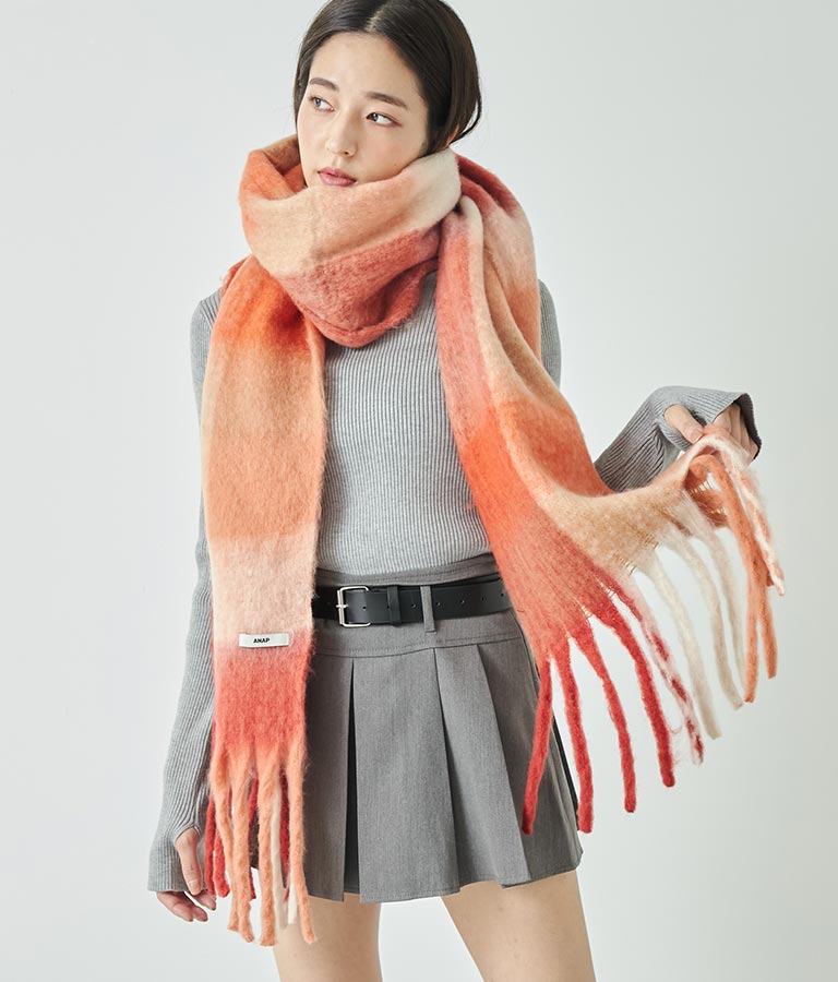 フリンジ大判ストール 159-5517