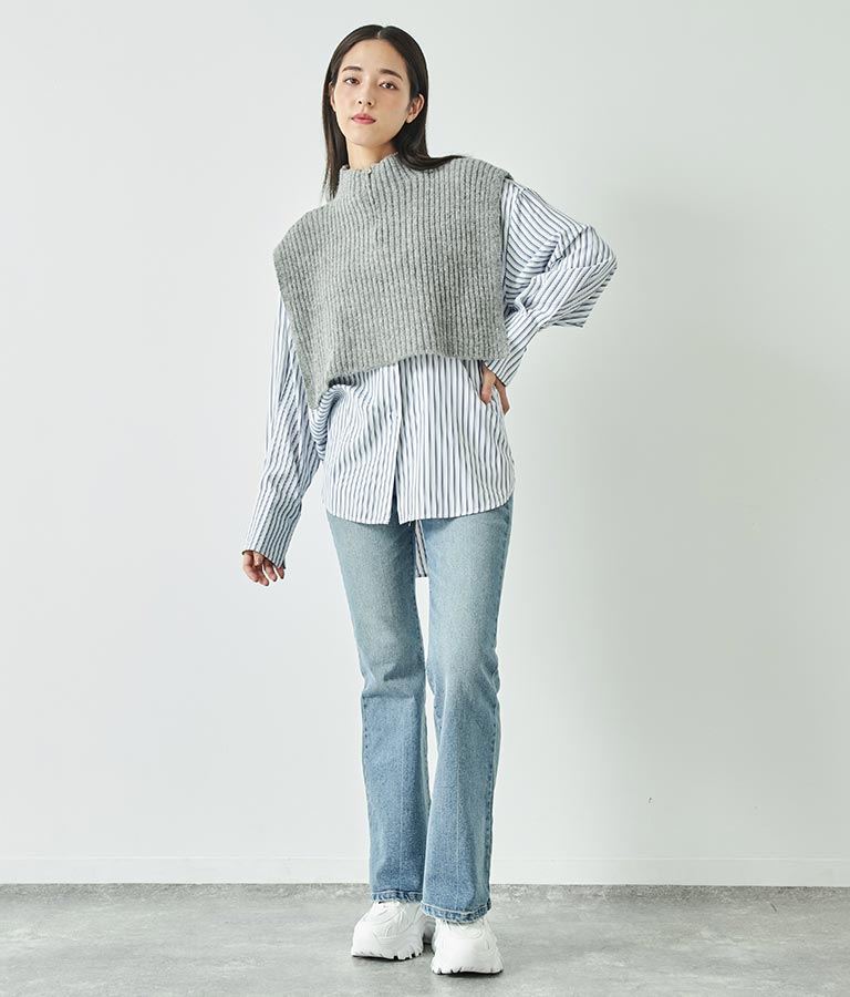 オープンスリーブ オーバー サイズシャツ 154-5505