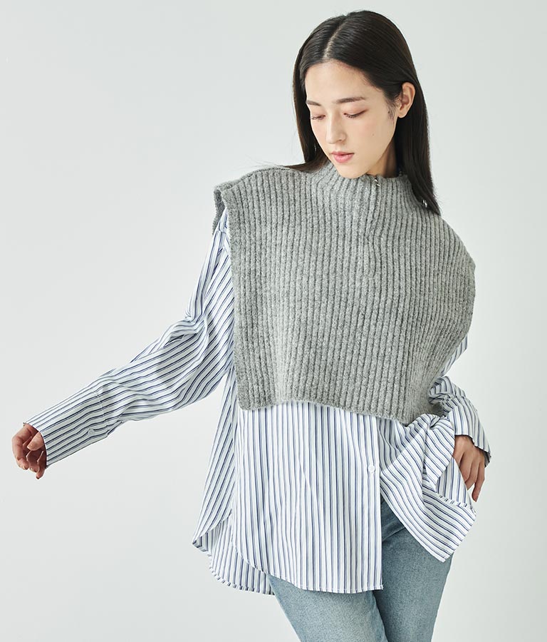 オープンスリーブ オーバー サイズシャツ 154-5505