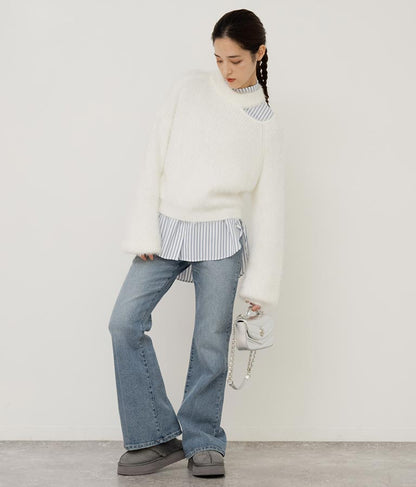 オープンスリーブ オーバー サイズシャツ 154-5505