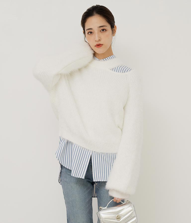 オープンスリーブ オーバー サイズシャツ 154-5505