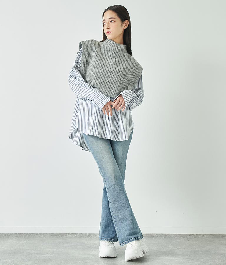 オープンスリーブ オーバー サイズシャツ 154-5505