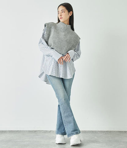 オープンスリーブ オーバー サイズシャツ 154-5505