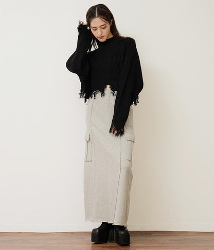 裏毛スウェットカーゴスカート 791-9002