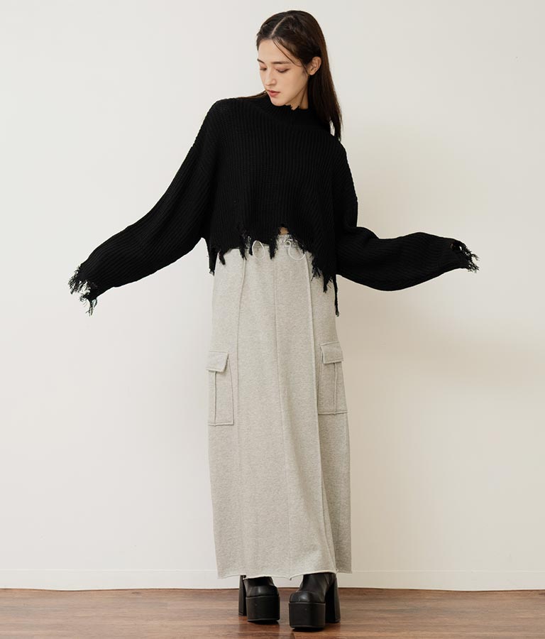 裏毛スウェットカーゴスカート 791-9002